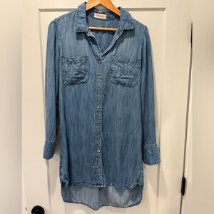 Denim Tencel long shirt/ dress made in the U.S.